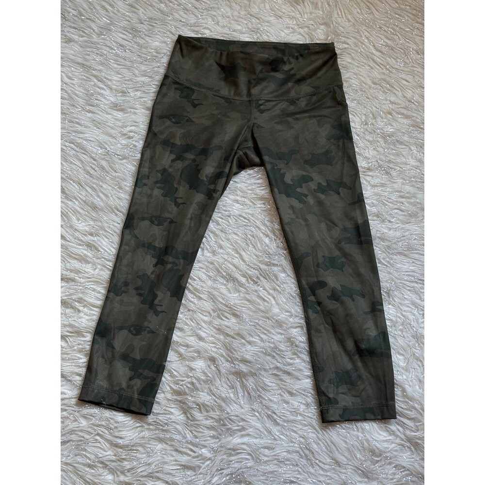 Lululemon Savasana Camo Multi Green Women’s Crop Leggings Size 4